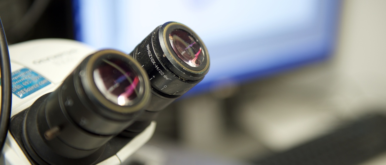 Microscope in lab